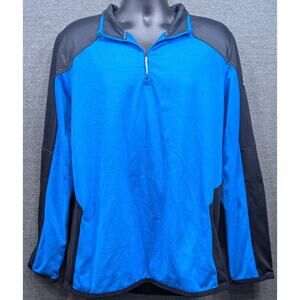 UNDER ARMOUR Mens Shirt - Blue/Black, Fitted, Quarter Zip Pullover, XL